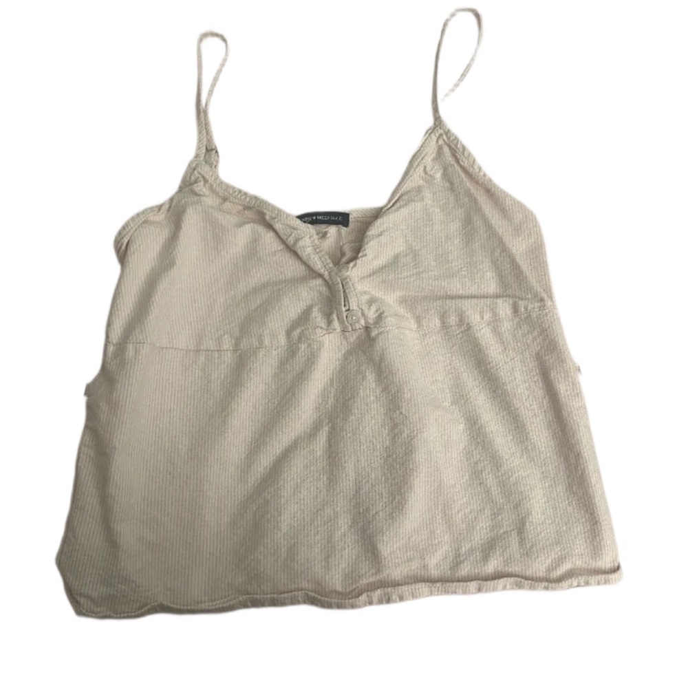 Brandy Melville pink and white striped tie back tank top